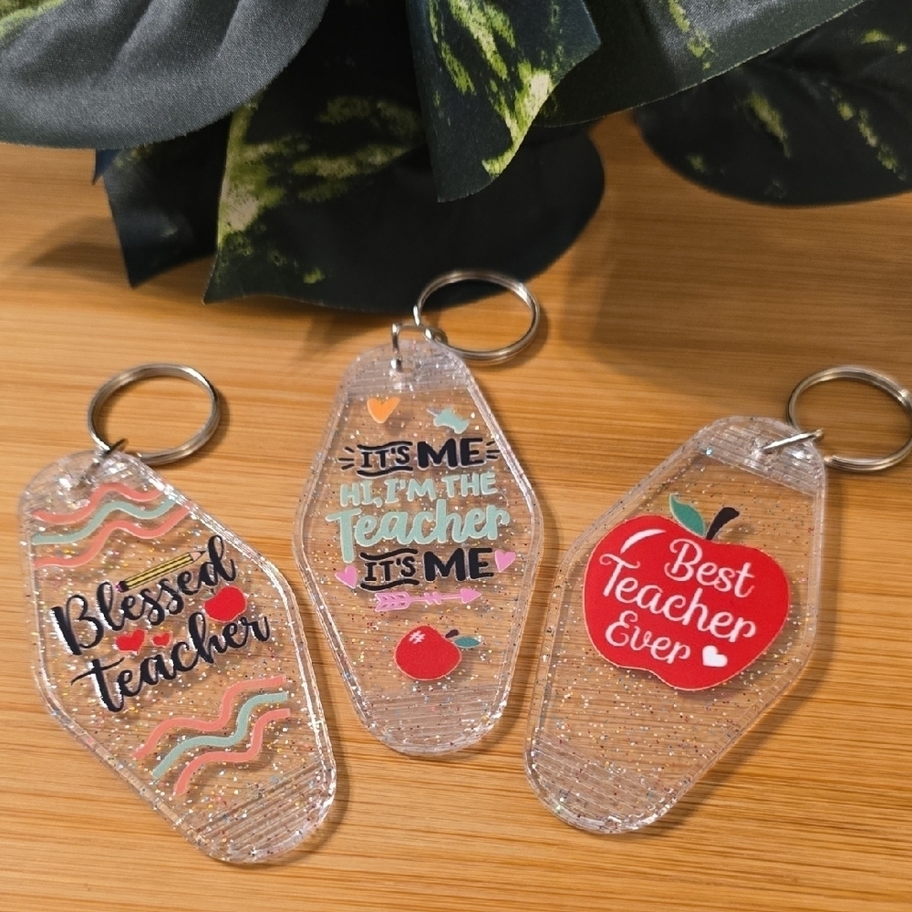 Teacher Keychain Set with Fun Designs
